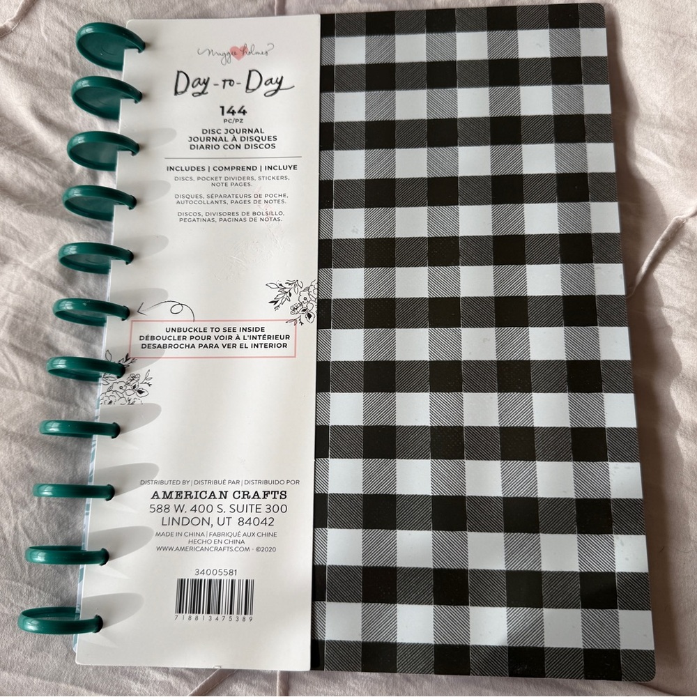 Day-to-Day Disc Journal by Maggie Holmes Black and White Checkered